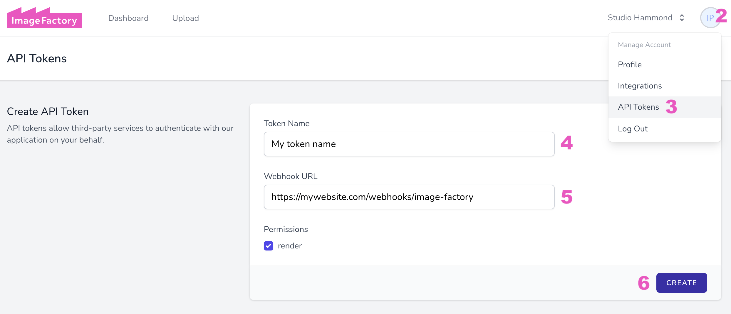 Creating an API token